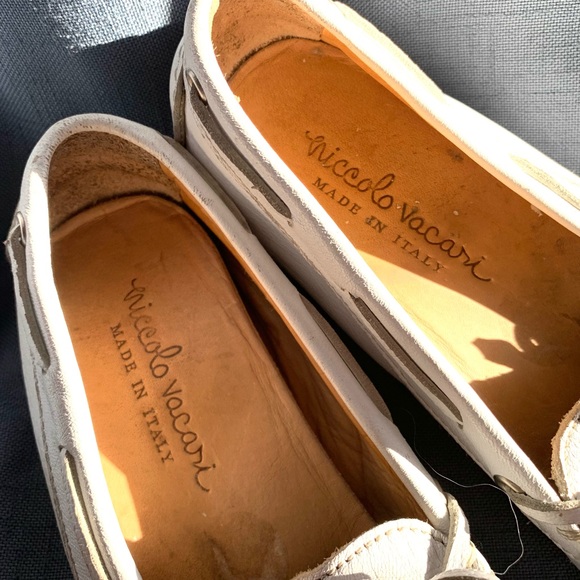 Nicole Vacari Italian whit leather moccasins size 7 - Picture 2 of 6